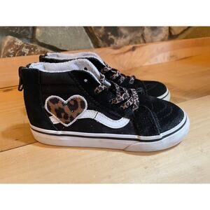 Vans off the wall toddler girl shoes. Cheetah. hearts. High top. Size 9.5